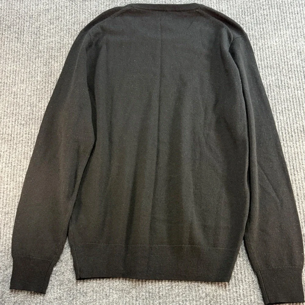 J. Crew Mens Merino Wool Blend Crewneck Sweater Black Small Preppy Fall Casual